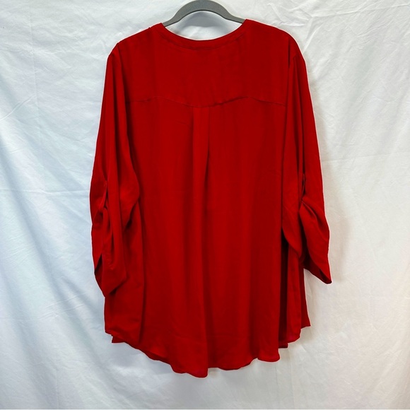 Torrid Harper 3/4 Sleeve Blouse Top Red Size 4X - Picture 2 of 9